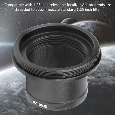 Adapter Ring for Astronomical Telescopes, Practical DSLR Mounting for 1.25 Inch Filter, Black Metal. 1 x T Adapter Ring for Astronomical Telescopes in Kuwait