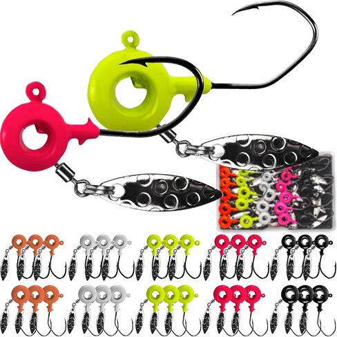 Crappie Jig Heads with Spinner, Scent Holder, 30Pcs in Saudi Arabia