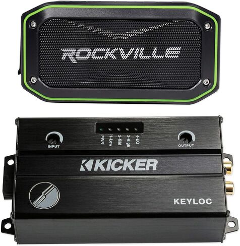 Kicker KEYLOC DSP Smart Powered Line-Out Converter 47KEYLOC Bundle with Rockville Rock Anywhere Waterproof Portable Bluetooth SpeakerwithTWS Stereo Linking in Kuwait