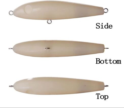 10-pcs 3.54in 0.36oz DIY Floating Rattle Pencil Fishing Lure, Unpainted Walk-The-Dog Bait Blank, Bionic Fishing Bait in Kuwait