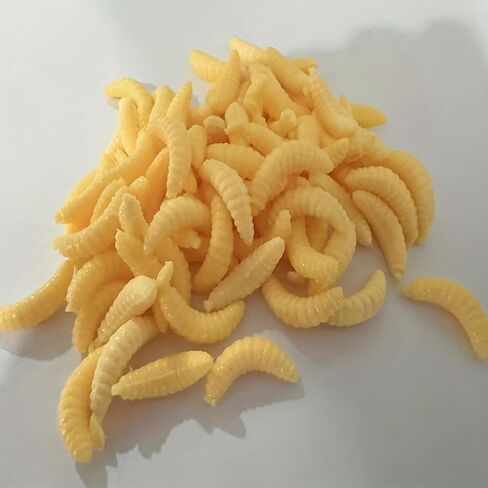 Waxworms & Fake Maggots – Realistic Soft Fishing Lures for Crappie, Trout, Panfish, Bluegill & Perch – Artificial Worms for 1/64–1/80 oz Jig Heads or Floats in Saudi Arabia