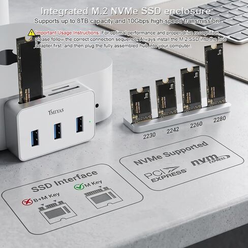 6-in-2 USB Type C Hub M.2 NVMe Enclosure for Mac mini M4 / M4 Pro Silver in Kuwait