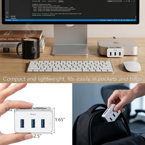 6-in-2 USB Type C Hub M.2 NVMe Enclosure for Mac mini M4 / M4 Pro Silver in Kuwait
