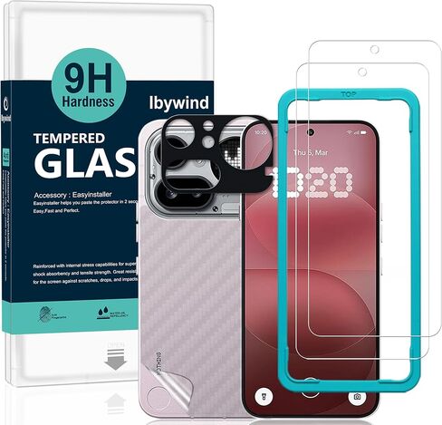 Ibywind for Nothing Phone (4a) Pro 5G Screen Protector,2 Pack,9H Hardness Tempered Glass and Camera Lens Protector,with Alignment Frame,Full Coverage,Bubble Free,Fingerprint Unlock,Scratch Resistant in Kuwait