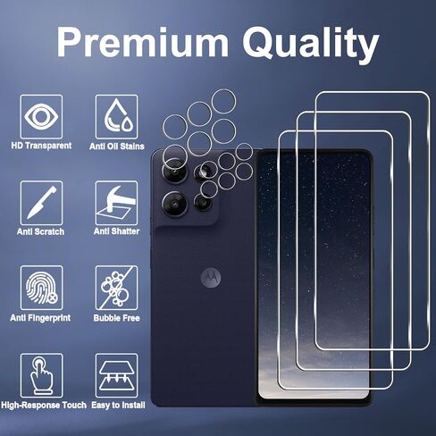 [3+3 Pack] Moto G Power 2026 Screen Protector + Camera Lens Protector in Kuwait