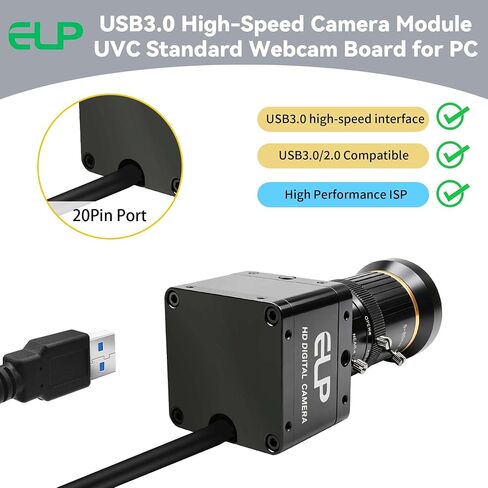 Global Shutter USB Camera, High Speed 5MP 60FPS Manual Zoom USB3.0 Webcam in Kuwait