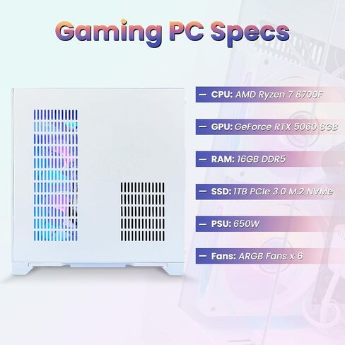 LXZ Prebuilt Gaming PC Ryzen 7 8700F RTX 5060 16GB DDR5 1TB SSD in Kuwait