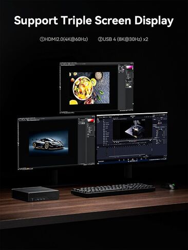 MINISFORUM MS-01 Mini Workstation Intel Core i9-13900H (vPro Enterprise Support) 64GB DDR5 1TB SSD Mini PC,2x 10Gbps SFP+/2x 2.5G RJ45/2x USB4/HDMI/1x PCIe4.0x16 slot/Support 3x M.2 2280/22110/U.2 SSD in Kuwait