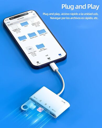 SD Card Reader USB C (6in1) OTG USB Adapter for iPhone 16 15 Pro Max Micro SD Card Reader for iPad MacBook Type C Charger Compatible with Samsung S25 TF Memory Digital Camera Android in Kuwait