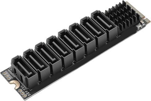 M.2 M Key to 8-Port Serial ATA 3.0 Expansion Card, PCIe 3.0 X2 Adapter for Server Workloads and High Speed Performance NAS in Kuwait