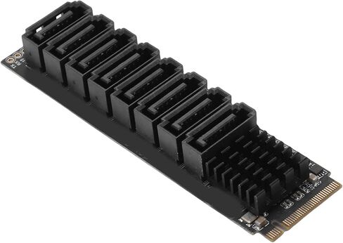M.2 M Key to 8-Port Serial ATA 3.0 Expansion Card, PCIe 3.0 X2 Adapter for Server Workloads and High Speed Performance NAS in Kuwait