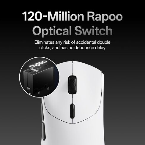 Rapoo VT7 MAX Wireless Gaming Mouse, True 8K Wireless Polling Rate, 53g Lightweight, Up to 750 Hr Battery, Nordic nRF54L15 MCU, 120-Million Optical Switch, 10 Programmable Buttons, Macro Enabled in Kuwait