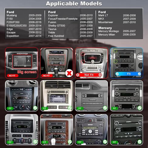 5G WiFi Car Radio for Ford Mustang 2005-2009, E150/E250/E350 2009-2014, Expedition 2007-2014, Explorer 2006-2010, Edge Fusion 7 Inch Touchscreen Stereo Wireless Carplay Android Auto GPS FM BT Camera in Kuwait