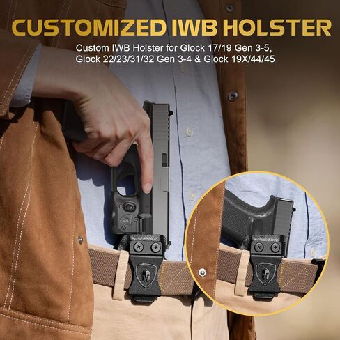WARRIORLAND Pistol Light Laser & Holster Fit for Glock 17/19 Gen 3-5 & G22/23/31/32 Gen 3-4 & G19X/44/45, Compact 150-Lumen Trigger Tactical Light with Green Laser White LED & IWB Holster in Kuwait
