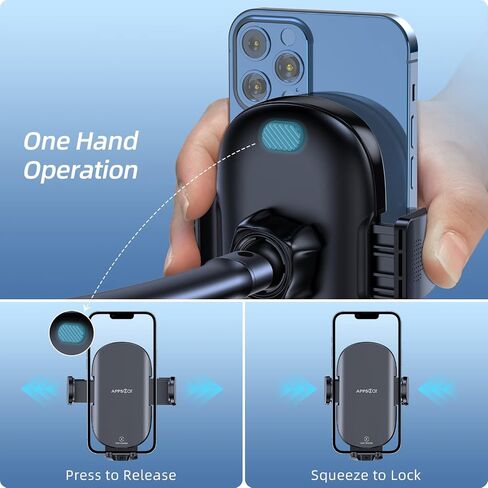 APPS2Car Wireless Car Charger 15W Fast Charging Car Phone Holder Charger Wireless Car Charger Mount for Dashboard Windshield Air Vent Compatible with iPhone 15 Pro Max Plus 14 13 12 Samsung LG & More in Kuwait
