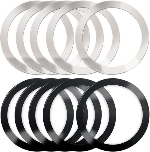 10 Pieces Wireless Charger Universal Metal Rings with Sticker, 2 Colors Ultra Thin Metal Rings Compatible with Magnetic MagSafe Wireless Charger Car Charger on Most Smartphone, No Magnet in Kuwait