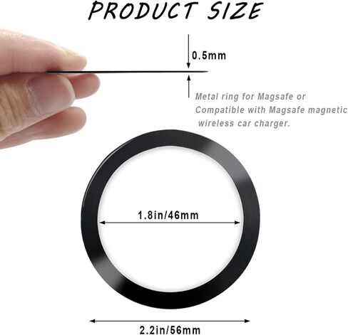10 Pieces Wireless Charger Universal Metal Rings with Sticker, 2 Colors Ultra Thin Metal Rings Compatible with Magnetic MagSafe Wireless Charger Car Charger on Most Smartphone, No Magnet in Kuwait