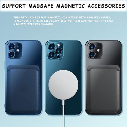 10 Pieces Wireless Charger Universal Metal Rings with Sticker, 2 Colors Ultra Thin Metal Rings Compatible with Magnetic MagSafe Wireless Charger Car Charger on Most Smartphone, No Magnet in Kuwait