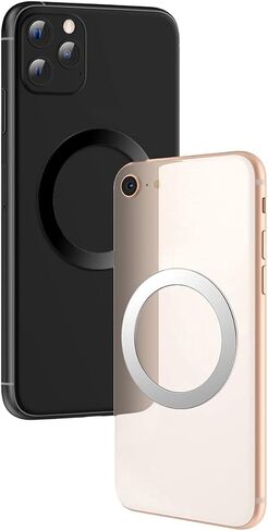 10 Pieces Wireless Charger Universal Metal Rings with Sticker, 2 Colors Ultra Thin Metal Rings Compatible with Magnetic MagSafe Wireless Charger Car Charger on Most Smartphone, No Magnet in Kuwait