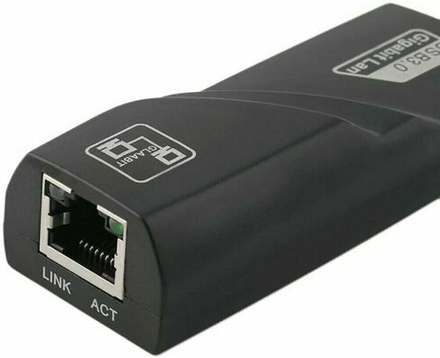 USB 3.0 to Gigabit Ethernet Adapter, Black, RJ45 LAN for Laptop, Desktop, Android TV Box, 10/100/1000 Mbps in Saudi Arabia