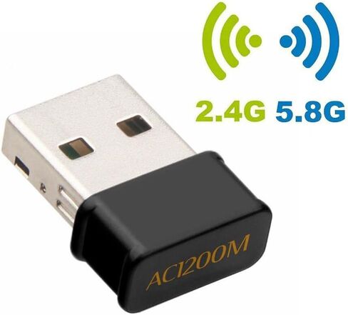 USB WiFi Adapter, Black, AC1200 Dual Band 2.4G/5.8G, 1200Mbps Wireless Network Adapter for PC in Kuwait