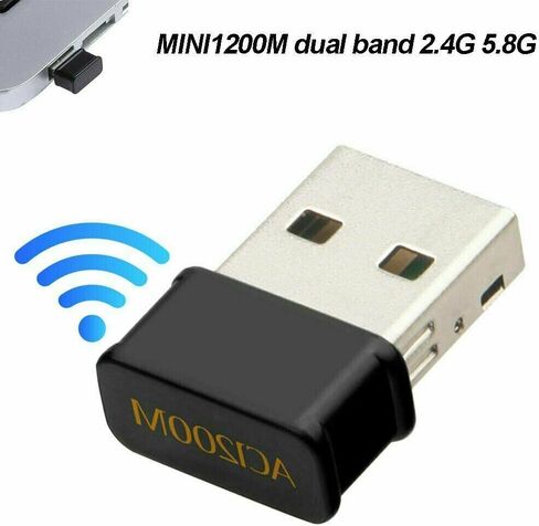 USB WiFi Adapter, Black, AC1200 Dual Band 2.4G/5.8G, 1200Mbps Wireless Network Adapter for PC in Kuwait