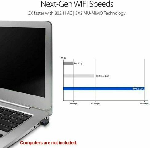 USB WiFi Adapter, Black, AC1200 Dual Band 2.4G/5.8G, 1200Mbps Wireless Network Adapter for PC in Kuwait