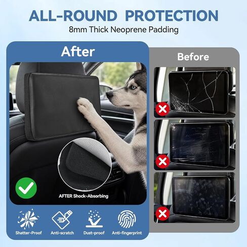 2-Pack Car TV Screen Cover Compatible for 2021-2026 Escalade, 12.6" Soft Neoprene Rear Entertainment Screen Protector Fit for GMC Yukon Suburban Cadillac, Anti-Kick & Pet Scratch Guard in Kuwait