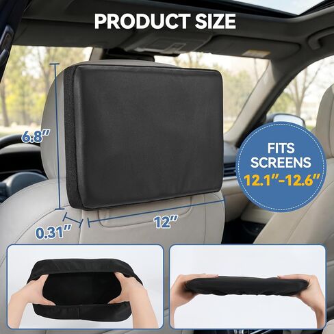 2-Pack Car TV Screen Cover Compatible for 2021-2026 Escalade, 12.6" Soft Neoprene Rear Entertainment Screen Protector Fit for GMC Yukon Suburban Cadillac, Anti-Kick & Pet Scratch Guard in Kuwait