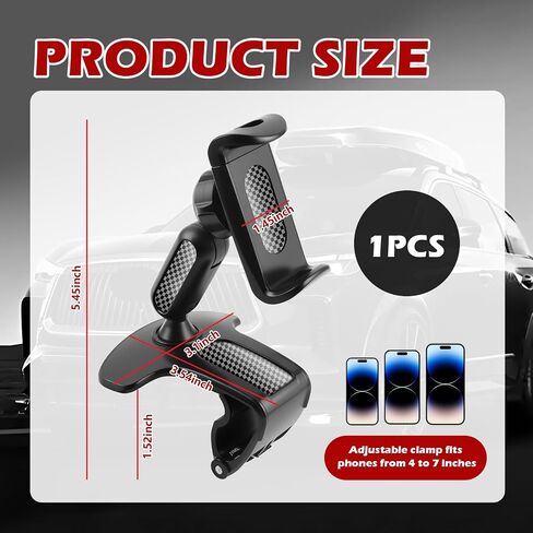 360° Rotatable Dashboard Phone Holder for Car,2026 Upgraded Car Phone Holder Fit for Dashboard/Sun Visor/Rearview Mirror,Universal 4-7 inch Dash Phones Holders for Cars in Kuwait