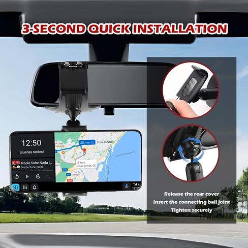 360° Rotatable Dashboard Phone Holder for Car,2026 Upgraded Car Phone Holder Fit for Dashboard/Sun Visor/Rearview Mirror,Universal 4-7 inch Dash Phones Holders for Cars in Kuwait