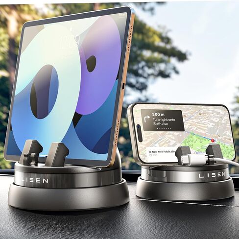 LISEN 360 Dashboard Cell Phone Holder, for iPhone 17 Phone Holder,Dashboard Car Phone Holder Fit for iPhone 16 Pro Max Plus/15/14/13/12/11,Samsung S24/23, All Smartphones, Black in Saudi Arabia