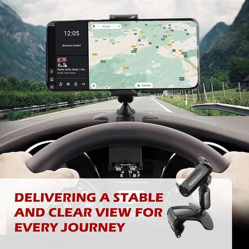 360° Rotatable Dashboard Phone Holder for Car,2026 Upgraded Car Phone Holder Fit for Dashboard/Sun Visor/Rearview Mirror,Universal 4-7 inch Dash Phones Holders for Cars in Kuwait