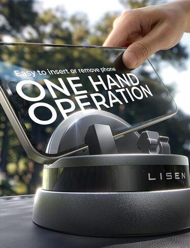 LISEN 360 Dashboard Cell Phone Holder, for iPhone 17 Phone Holder,Dashboard Car Phone Holder Fit for iPhone 16 Pro Max Plus/15/14/13/12/11,Samsung S24/23, All Smartphones, Black in Saudi Arabia