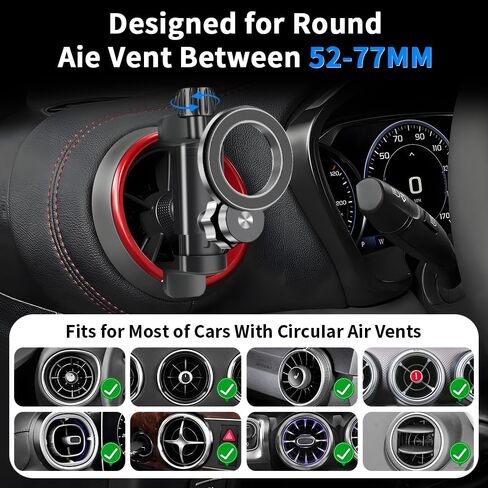 Car Magnetic Phone Mount for Chevrolet Blazer 2019-2025，Camaro 2010-2015，Chevy HHR 2006-2011 Interior Circular Air Vent Accessories Cell Cellphone Holder Screen Charging Magnet Stand Mobile Cradle in Kuwait