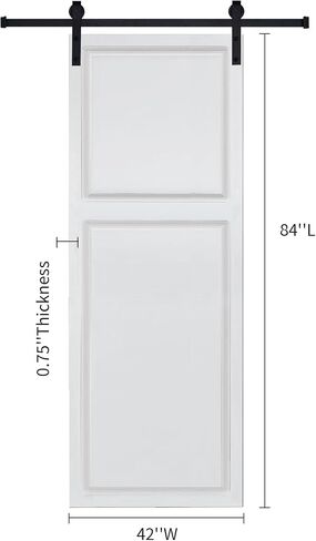 2 Panel Door 3,4" Thick 42 in. x 84 in.White Barn Sliding Door with Hardware kit in Kuwait
