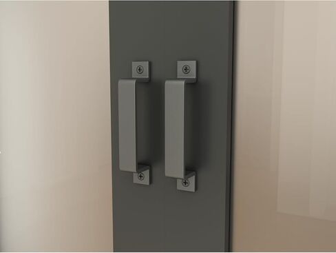 42 in. x 84 in. 3-Lite Tempered Frosted Glass Composite Double Sliding Barn Door with Hardware in Kuwait