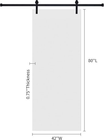 18Double Flat Panel 42 in. x 80 in.White Barn Sliding Door with Hardware kit in Kuwait