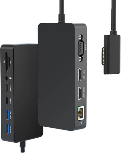 Rocketek Surface Pro Docking Station, Microsoft Surface Triple Display (2 HDMI 4K+VGA) Dock, Surface pro Accessories for Surface Pro 9/8/X/7/6/5/4/3, Surface Book 3/2/1,Surface Laptop go/5/4/3/2 in Kuwait