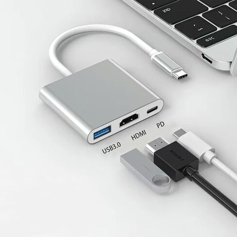 xingbaichen11-in-1 USB C Hub & Adapter - 4K, Type C PD, USB 3.0, RJ45 Ethernet, SD/TF Card Reader, 3.5mm AUX - Versatile Docking Station for MacBook Pro/Air & Other Type C Laptops (3in1) in Kuwait