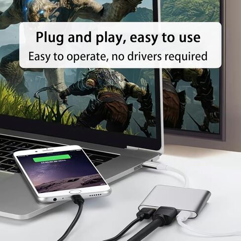 xingbaichen11-in-1 USB C Hub & Adapter - 4K, Type C PD, USB 3.0, RJ45 Ethernet, SD/TF Card Reader, 3.5mm AUX - Versatile Docking Station for MacBook Pro/Air & Other Type C Laptops (3in1) in Kuwait