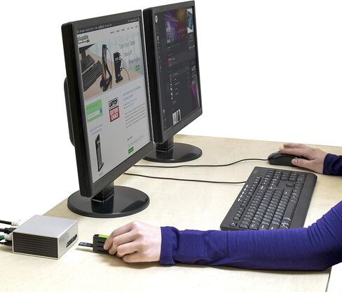 Plugable Universal USB 3.0 Docking Station with Dual Video Outputs and 4K Support for Windows 10, 8.1, 7 (HDMI and DVI or VGA, Gigabit Ethernet, Audio, 4 USB 3.0 Ports, VESA Mount Aluminum Mini). in Kuwait
