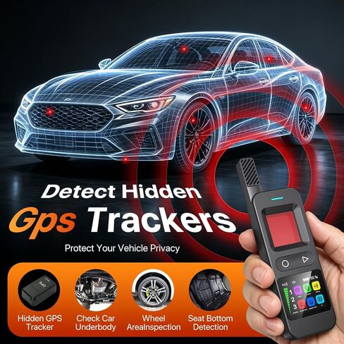 7-in-1 Hidden Camera Detector, Spy Camera Finder, Magnetic GPS Tracker Detector, Anti-Theft Alarm with Built-in Flashlight, Rechargeable Privacy Protection Device for Hotel, Car, Office Travel in Kuwait