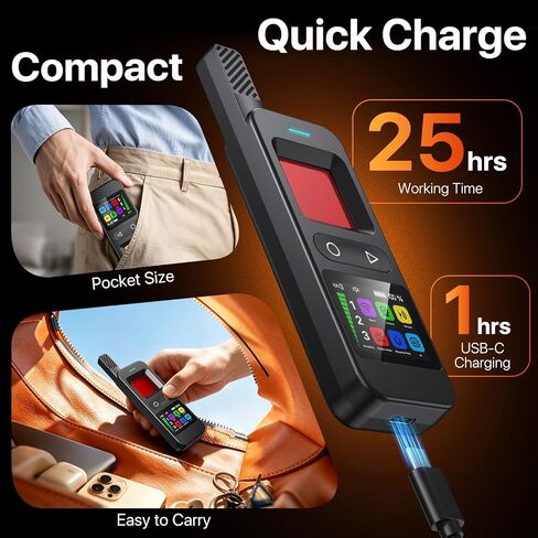 7-in-1 Hidden Camera Detector, Spy Camera Finder, Magnetic GPS Tracker Detector, Anti-Theft Alarm with Built-in Flashlight, Rechargeable Privacy Protection Device for Hotel, Car, Office Travel in Kuwait