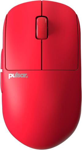 Pulsar Gaming Gears X2H Wireless Gaming Mouse, Limited Color Edition, Ultra Lightweight 1.90 oz (54 g), Symmetrical, Optical Switch, 26000 DPI, PAW3395 Sensor (Medium, Wireless, Red) (Renewed) in Kuwait