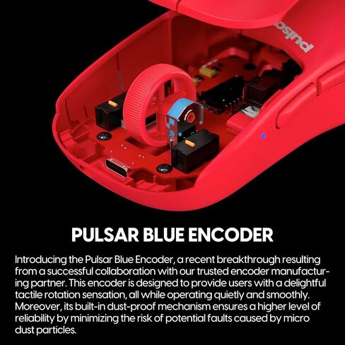 Pulsar Gaming Gears X2H Wireless Gaming Mouse, Limited Color Edition, Ultra Lightweight 1.90 oz (54 g), Symmetrical, Optical Switch, 26000 DPI, PAW3395 Sensor (Medium, Wireless, Red) (Renewed) in Kuwait