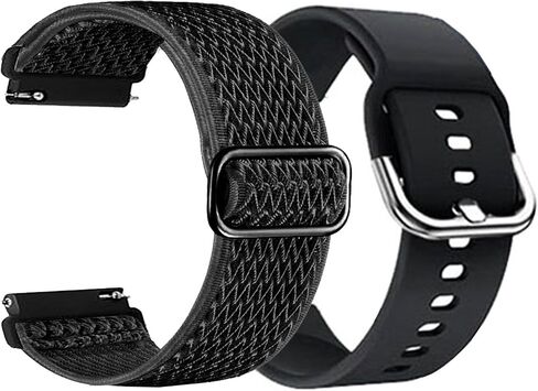 Compatible for Gard Pro Health 2/2+, Health 3 Smart Watch Bands, 2-Pack Soft Silicone + Stretch Nylon Adjustable Straps Fabric Adjustable Replacement Wristbands (Not for Gard Pro Other Models) in Kuwait