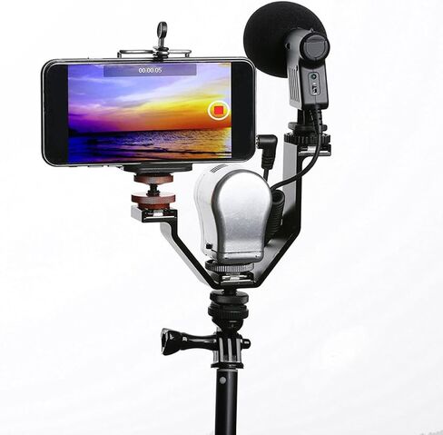 Triple Shoe V Bracket Metal Mount for Video Lights and Microphones in Kuwait