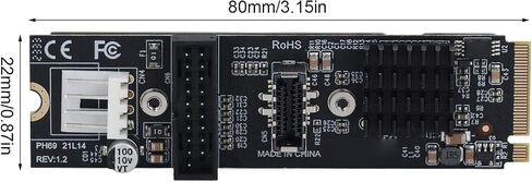 Pissente Type E USB 3.1 Front Panel Socket Adapter, 5Gbps M.2 M Key in Kuwait