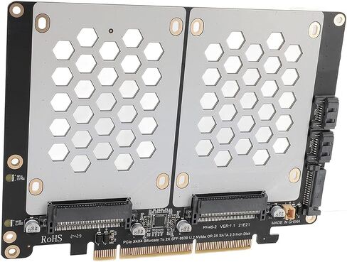 Pissente PCIe 4.0 to Dual U.2 SSD Adapter Card, SFF8639 in Kuwait